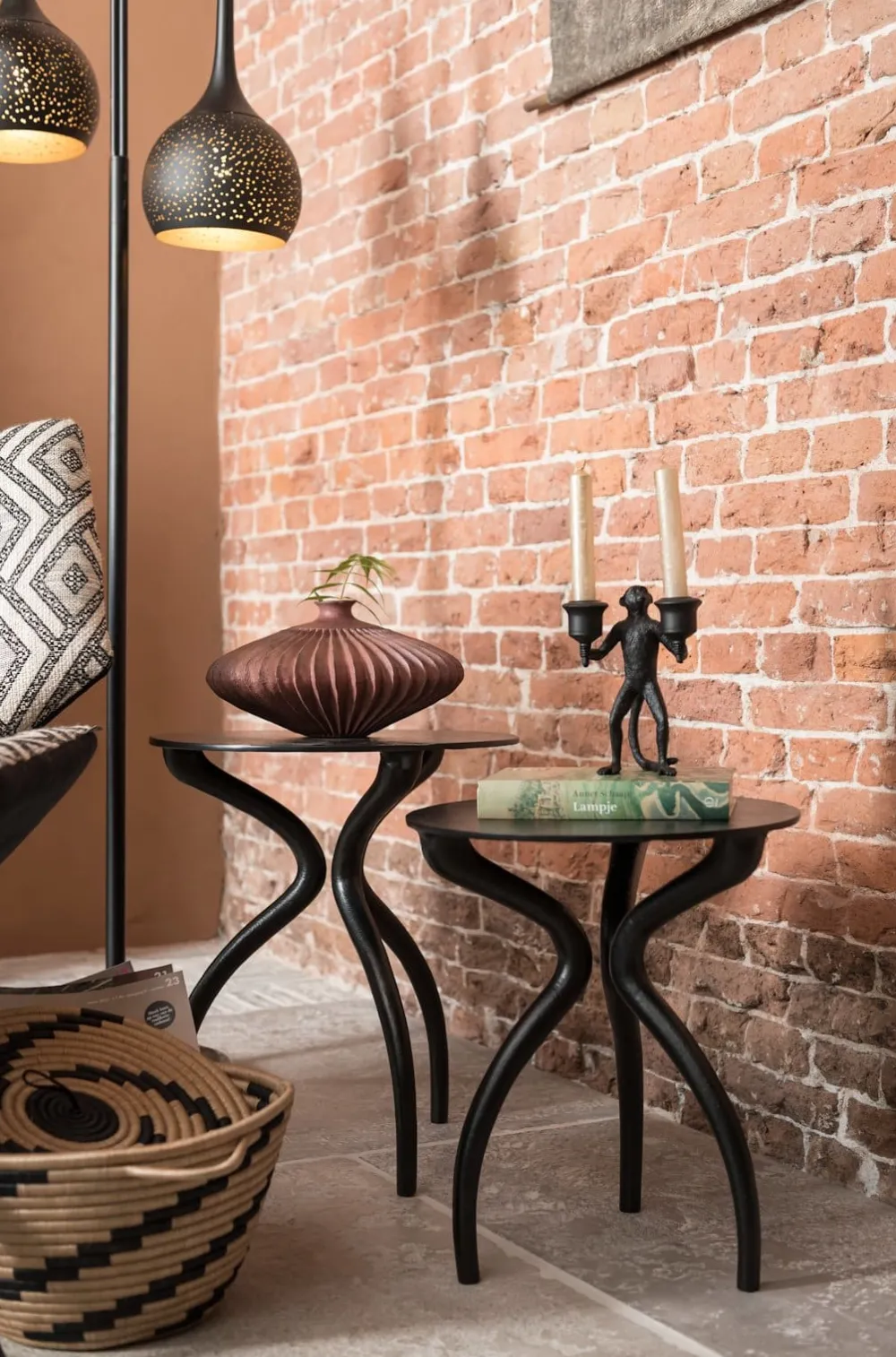 COCOmaison Arjen lampadaire 2*E27 - Noir/Or Hot