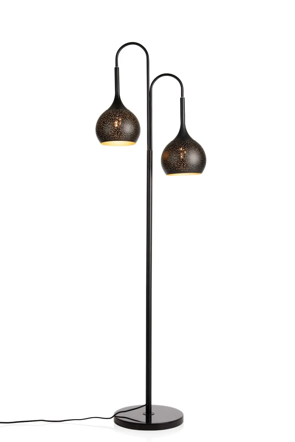 COCOmaison Arjen lampadaire 2*E27 - Noir/Or Hot