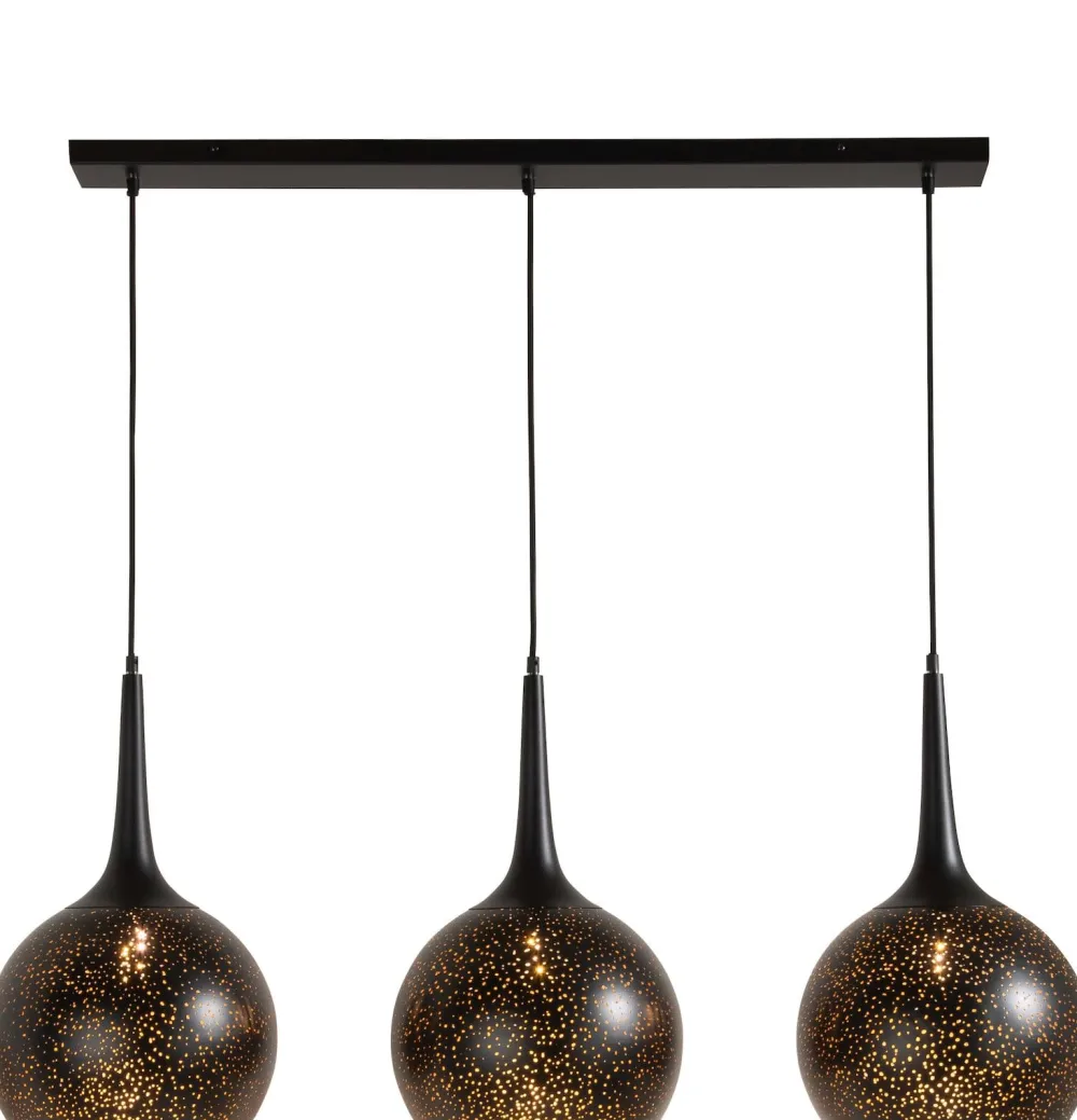 COCOmaison Arjen suspension 3*E27 - Noir/Or New