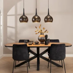 COCOmaison Arjen suspension 3*E27 - Noir/Or New