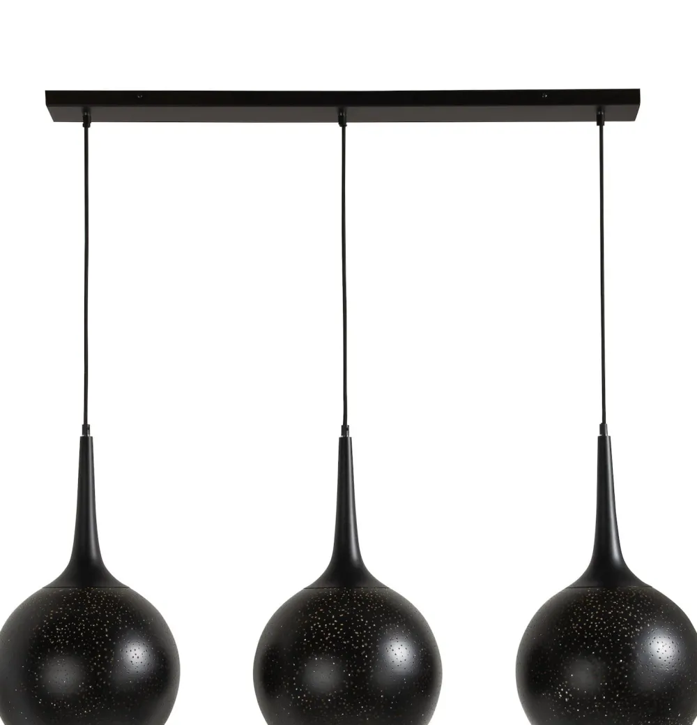 COCOmaison Arjen suspension 3*E27 - Noir/Or New