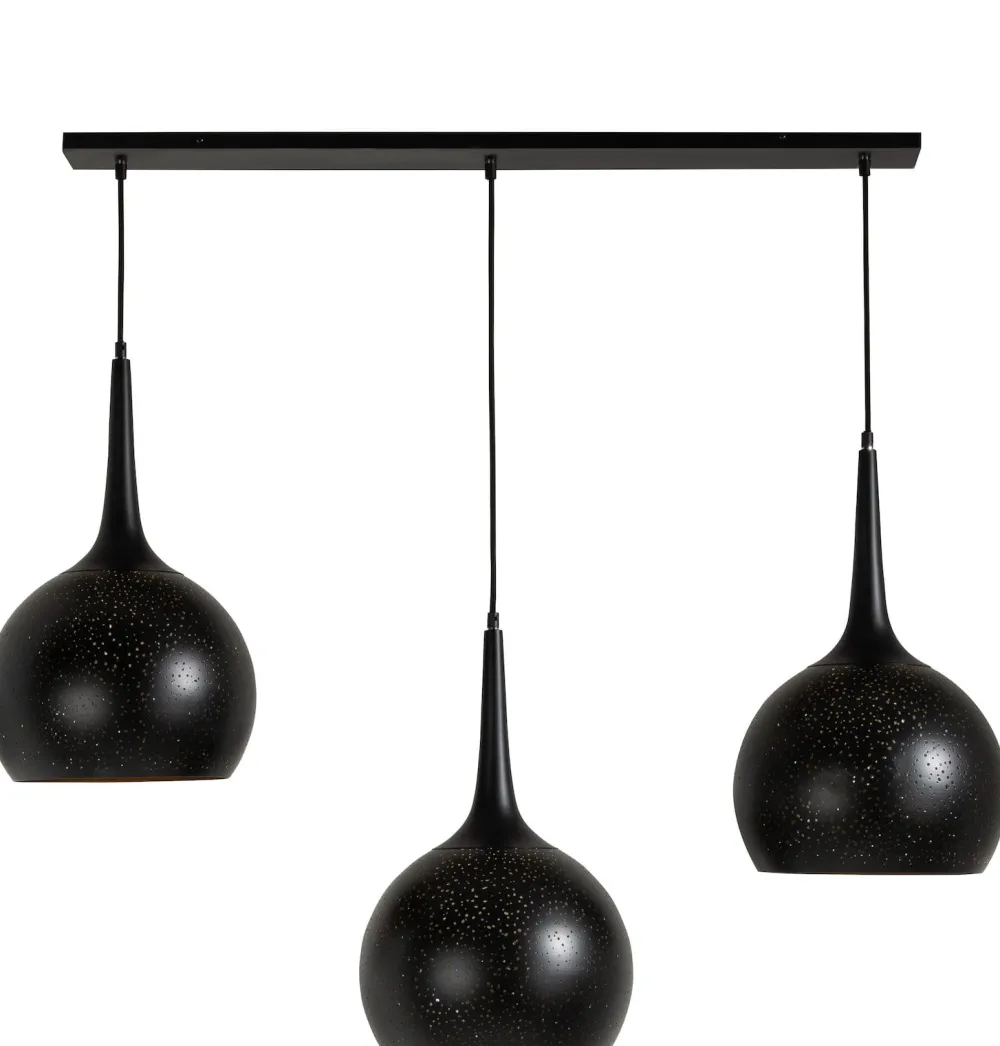 COCOmaison Arjen suspension 3*E27 - Noir/Or New
