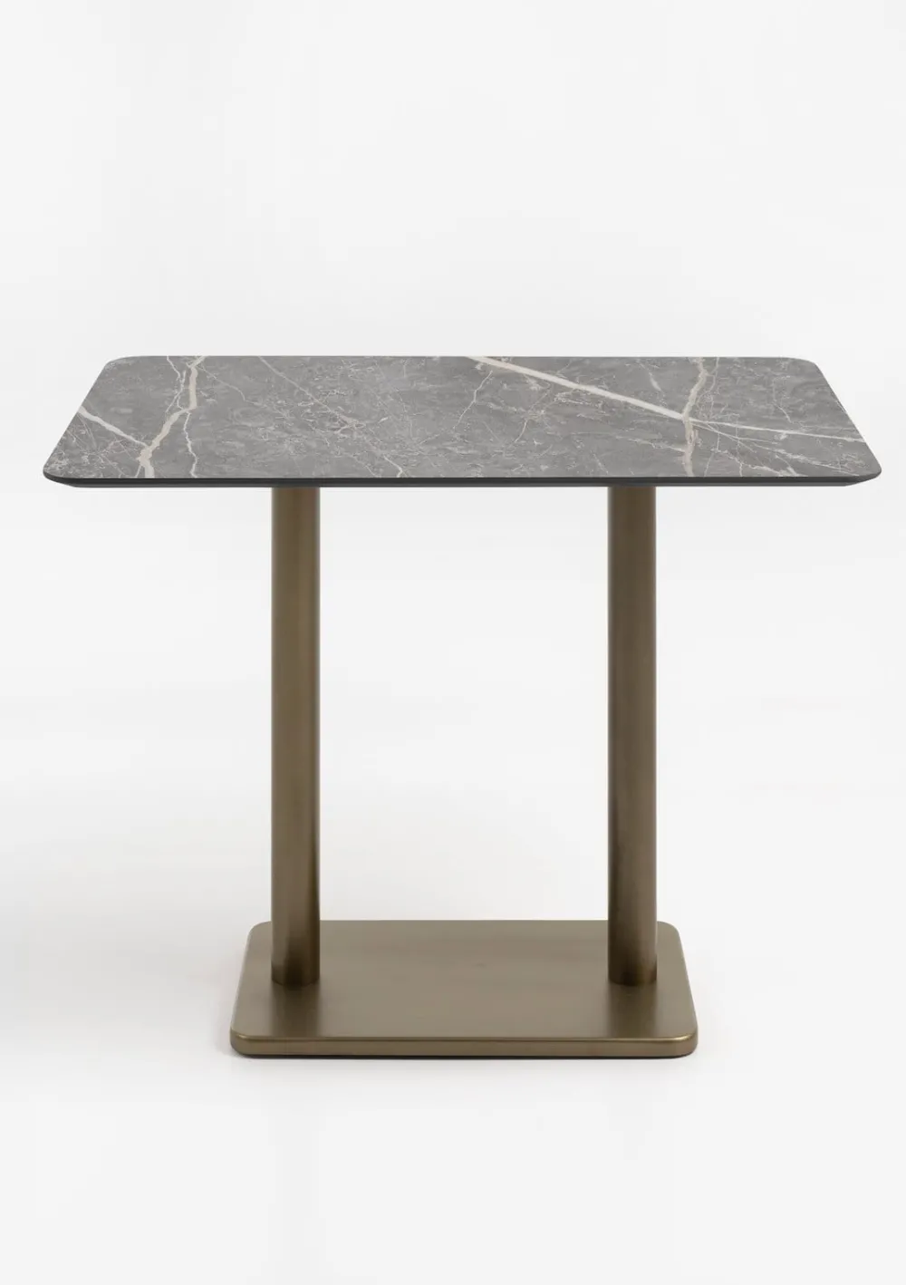 COCOmaison Brest table de bar marble light grey 120x75cm - Or Discount