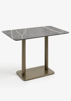 COCOmaison Brest table de bar marble light grey 120x75cm - Or Discount