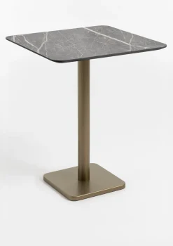 COCOmaison Brest table de bar marble light grey 75x75cm - Or Clearance