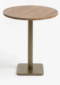 COCOmaison Brest table de bar vintage oak D80cm - Or Clearance