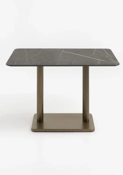 COCOmaison Brest table de bistrot marble onyx 120x75cm - Or