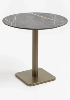 COCOmaison Brest table de bistrot marble light grey D80cm - Or New