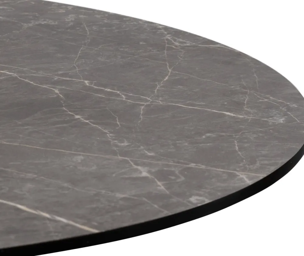 COCOmaison Brest table de bistrot marble light grey D80cm - Or New