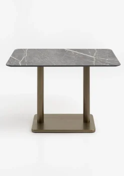COCOmaison Brest table de bistrot marble light grey 120x75cm - Or Hot
