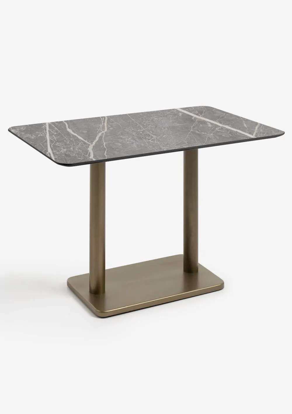COCOmaison Brest table de bistrot marble light grey 120x75cm - Or Hot