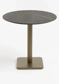 COCOmaison Brest table de bistrot marble onyx D80cm - Or New
