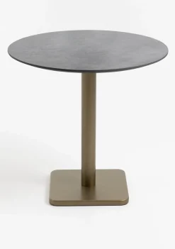 COCOmaison Brest table de bistrot stone anthracite D80cm - Or