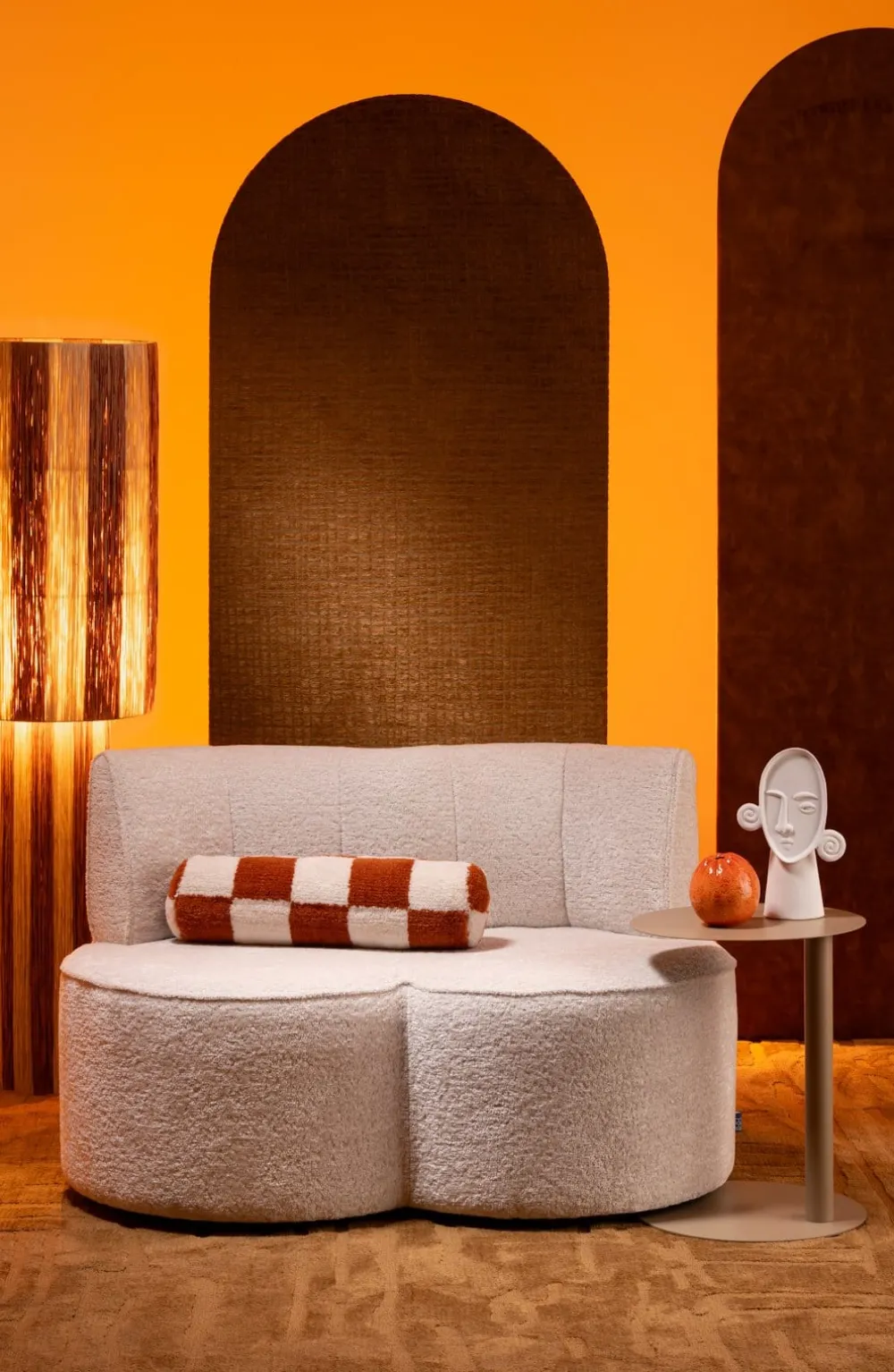 COCOmaison Check bolster coussin 15x50cm - Cuivre Clearance