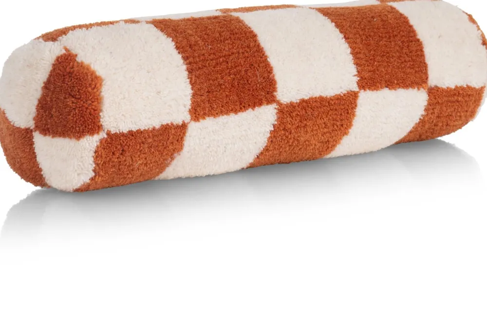 COCOmaison Check bolster coussin 15x50cm - Cuivre Clearance