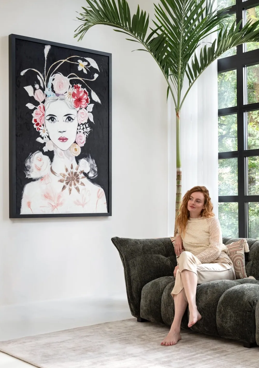 COCOmaison Dior Flower tableau 120x180cm - Multicouleur Online