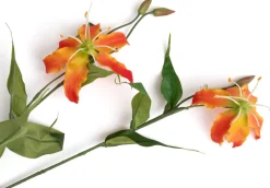 COCOmaison Gloriosa Spray fleur artificielle H90cm - Orange Hot