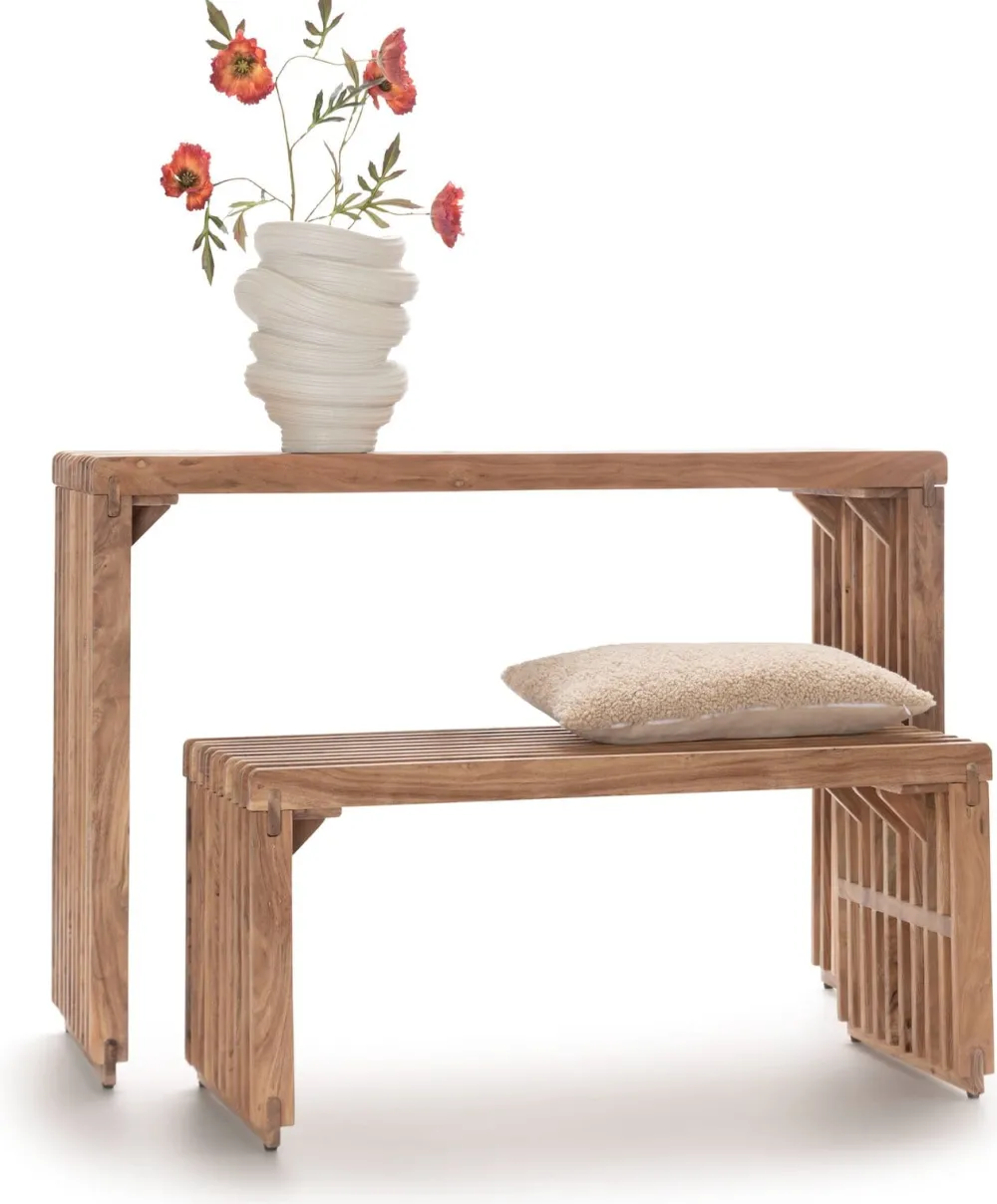 COCOmaison Lino console 120cm - Brun Outlet
