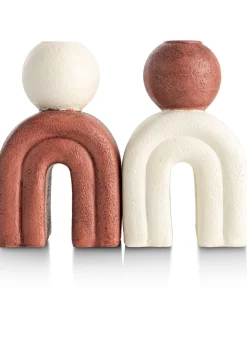 COCOmaison Lot bougeoir H15,5cm - brun Discount