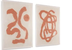 COCOmaison Organic Abstract set de 2 cadres 70x100cm - Orange Hot