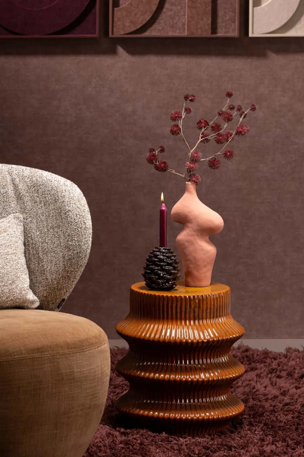 COCOmaison Pine bougeoir H15cm - Brun Hot