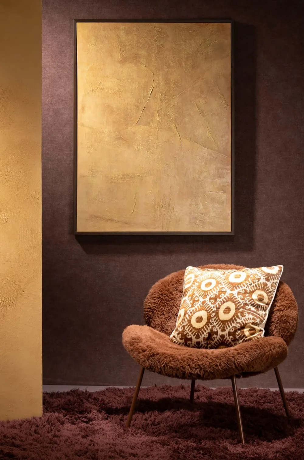 COCOmaison Raeven tableau 90x120cm - Ocre Discount