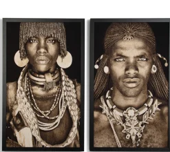 COCOmaison Samburu Warrior tableau 75x125cm - Multicouleur Discount