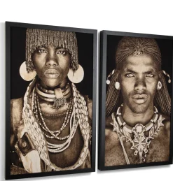 COCOmaison Samburu Warrior tableau 75x125cm - Multicouleur Discount