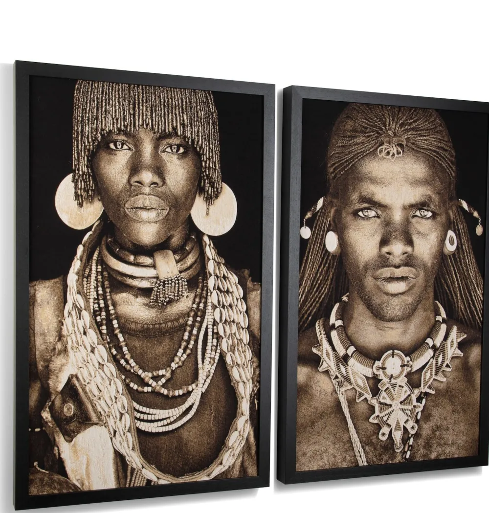 COCOmaison Samburu Warrior tableau 75x125cm - Multicouleur Discount