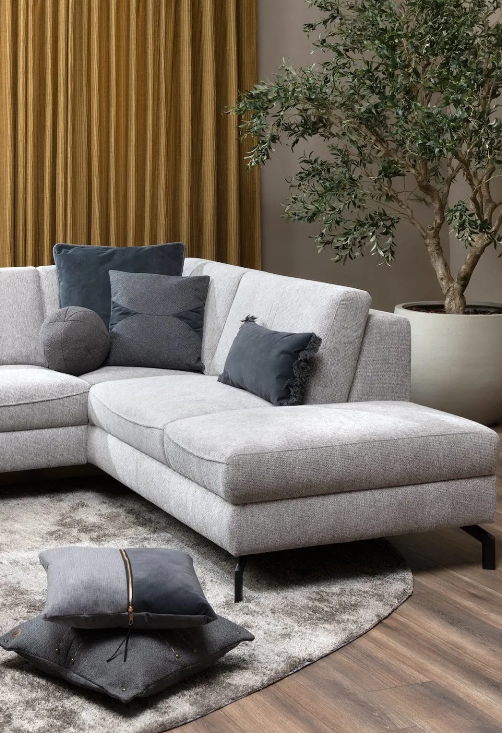 COCOmaison Timeless - Aria coussin 45x45cm - Anthracite Outlet