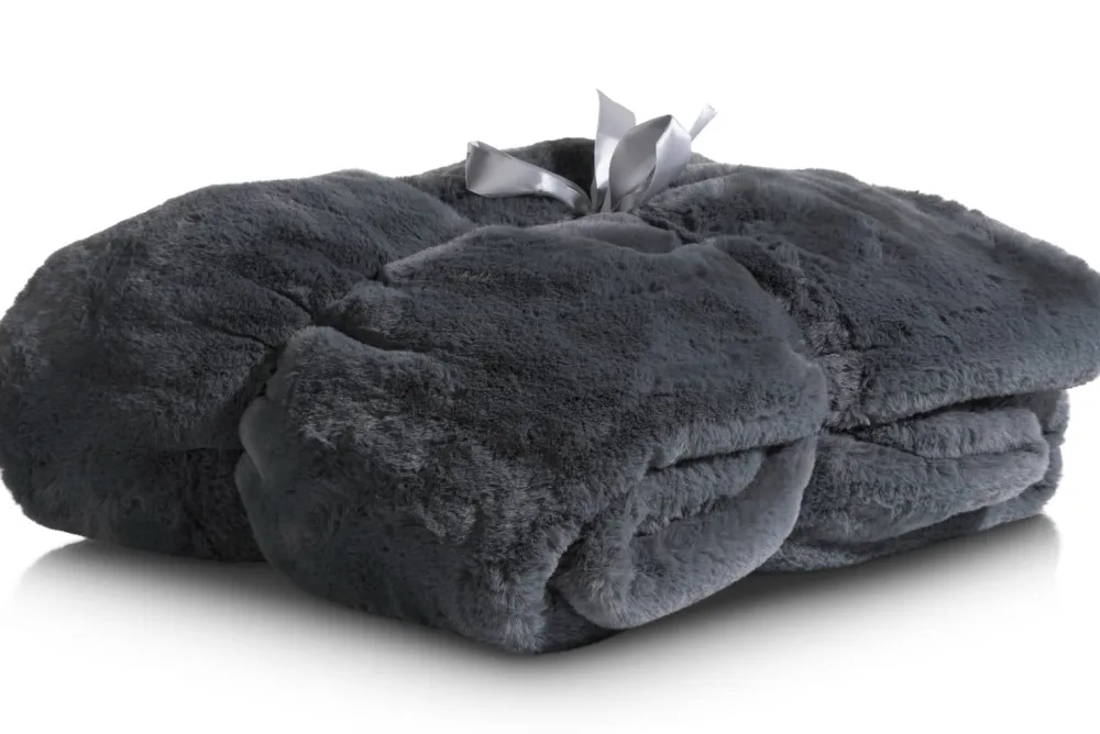 COCOmaison Timeless - Evie plaid 130x160cm - Anthracite Discount